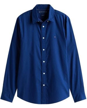 Tommy Hilfiger Dobby-Texture Button-Down Shirt - Blue
