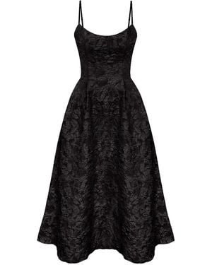 POST MERIDIEM Jacquard Midi Dress - Black