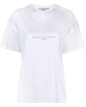 Stella McCartney Sequin-Embellished Logo T-Shirt - White