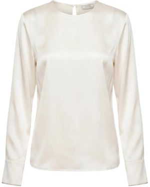 Peserico Satin-Finish Long-Sleeve Top - White