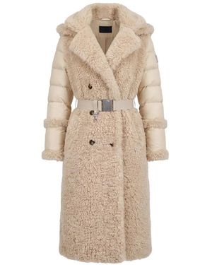 Rudsak Noelle Faux-Fur Quilted-Panel Coat - Natural