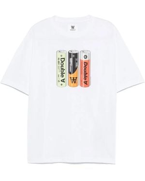 WOOD WOOD Asa Battery Tシャツ - ホワイト