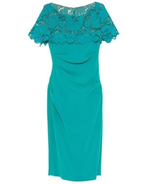 Talbot Runhof Lace-Panel Dress - Blue