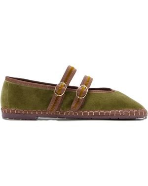 Flabelus Claire Buckle Strap Claire Espadrilles - Green