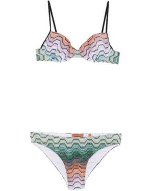 Missoni Zigzag-Knit Bikini - White