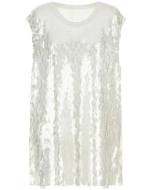 Norma Kamali Boyfriend Sequin Top - White