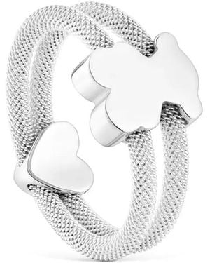 Tous Icon Ring Aus Mesh - Weiß
