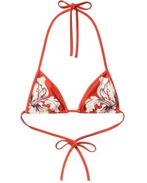 La DoubleJ Bikinioberteil Mit Blumen-Print - Rot