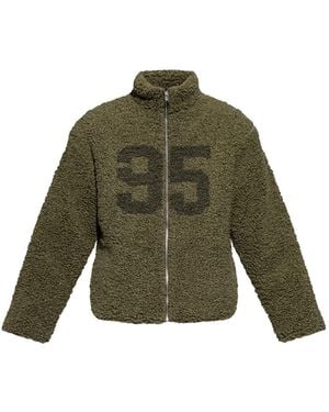 MISBHV Zip-Up Fleece-Texture Jacket - Green