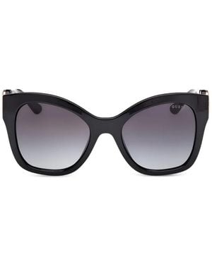 GUESS EYEWEAR Logo-Plaque Sunglasses - Black