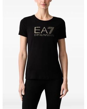 EA7 Logo-Print Short-Sleeve T-Shirt - Black