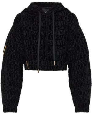 Versace I Love Baroque Cropped-Hoodie - Schwarz