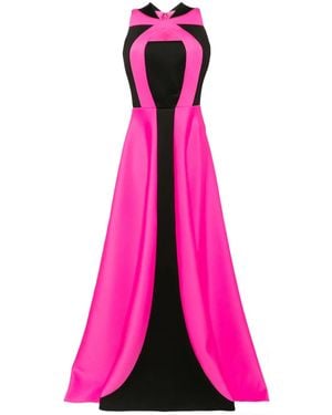 Saiid Kobeisy Panelled Belted Gown - Pink
