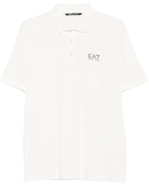 EA7 Poloshirt mit Logo-Print - Weiß