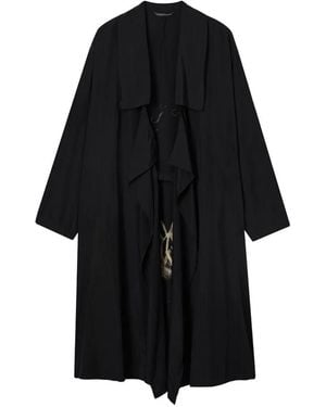 Y's Yohji Yamamoto Manteau À Col Imprimé - Noir