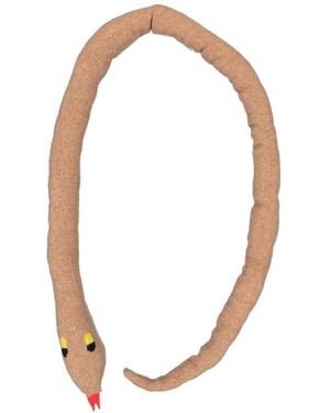 Walter Van Beirendonck Snake Knitted Scarf - White