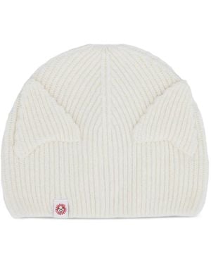 Charles Jeffrey Gerippte Beanie Mit Ohren - Weiß
