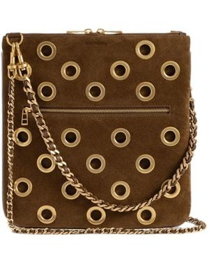 Zadig & Voltaire Rock Suede 26 Eyelets Clutch - Metallic