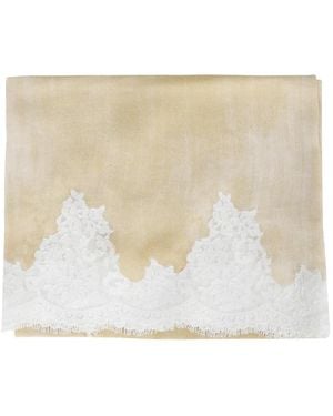 ERMANNO FIRENZE Floral-Embroidered Scarf - Natural