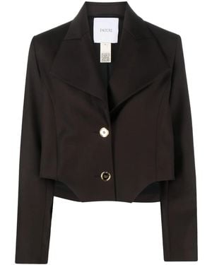Patou Cut-Out Cropped Blazer - Black