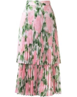 Quinn Jupe Plissée À Fleurs - Rouge