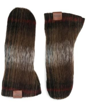 Ruslan Baginskiy Checked Gloves - Brown