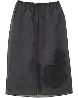 Cecilie Bahnsen Bambi Floral-Embroidered Midi Skirt - Black
