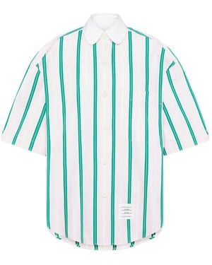Thom Browne Stripe Poplin Shirt - Blue