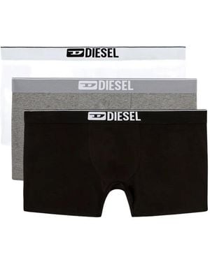 DIESEL Three-Pack Stretch Cotton Boxer Briefs - Grey