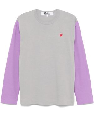 COMME DES GARÇONS PLAY ハートパッチ Tシャツ - パープル