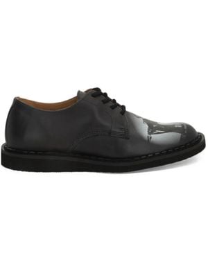 Undercover Graphic-Print Lace-Up Shoes - Black