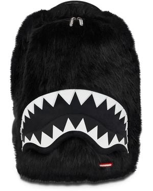 Sprayground Cray Furry Shark Backpack - Black