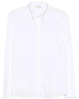 Peserico Chemise À Manches Longues Ornée De Perles - White