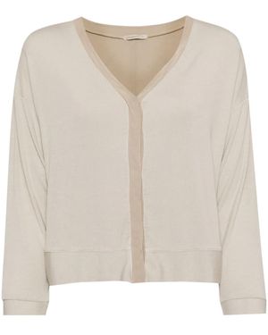 Transit Concealed Front-Fastening Cardigan - Natural