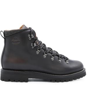 Church's Lace-Up Leather Boots - Black