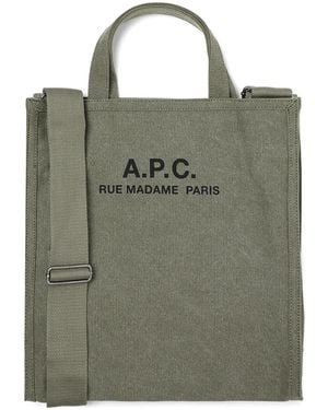 A.P.C. Shopper Mit Logo-Print - Grün