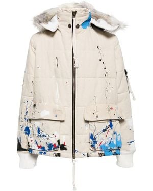 Greg Lauren Donsjack Met Verfspatten - Naturel