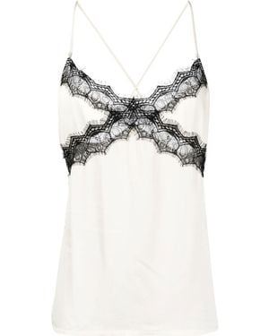 Karl Lagerfeld Lace-trimmed Camisole Top - Natural