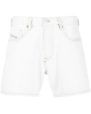 DIESEL Faded Denim Shorts - White