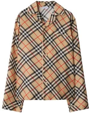 Burberry ヴィンテージチェック シルクパジャマトップ - ブラウン