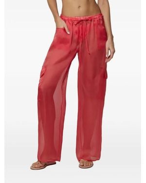 Kiki de Montparnasse Sheer-Finish Cargo Trousers - Red