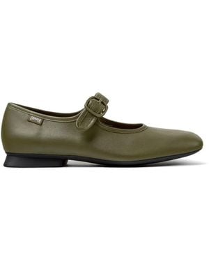 Camper Casi Myra Buckle-Strap Ballet Flats - Green