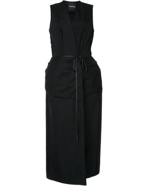 Aganovich Long Wrap-Around Gilet - Black