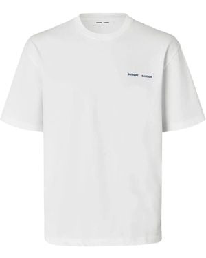 Samsøe & Samsøe Saflorian Graphic-Print Cotton T-Shirt - White