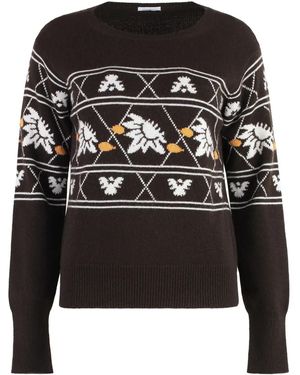 Malo Intarsia-Knit Sweatshirt - Black