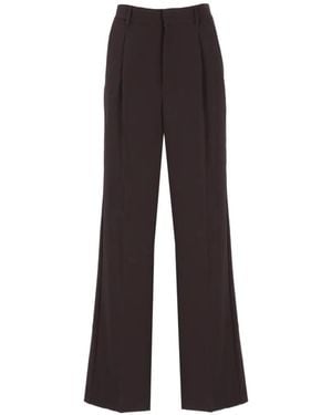 ANDAMANE Pleated Wide-Leg Trousers - Red
