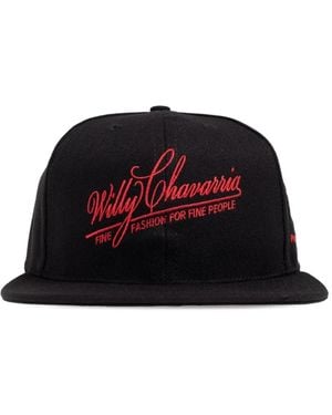 Willy Chavarria Baseballkappe mit Logo-Stickerei - Schwarz
