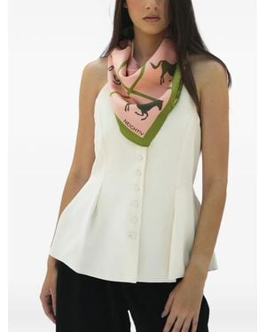 Neightiv Galloping Hoofbeats Silk Scarf - White