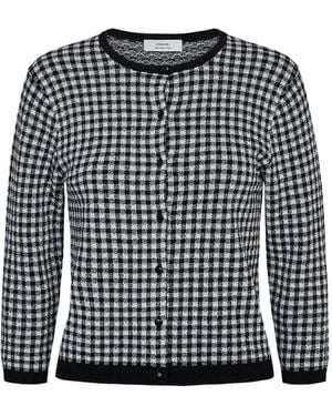Vince Cardigan Mit Vichy-Karo - Schwarz
