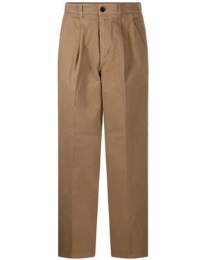 Department 5 Pantalon Droit À Design Plissé - Natural